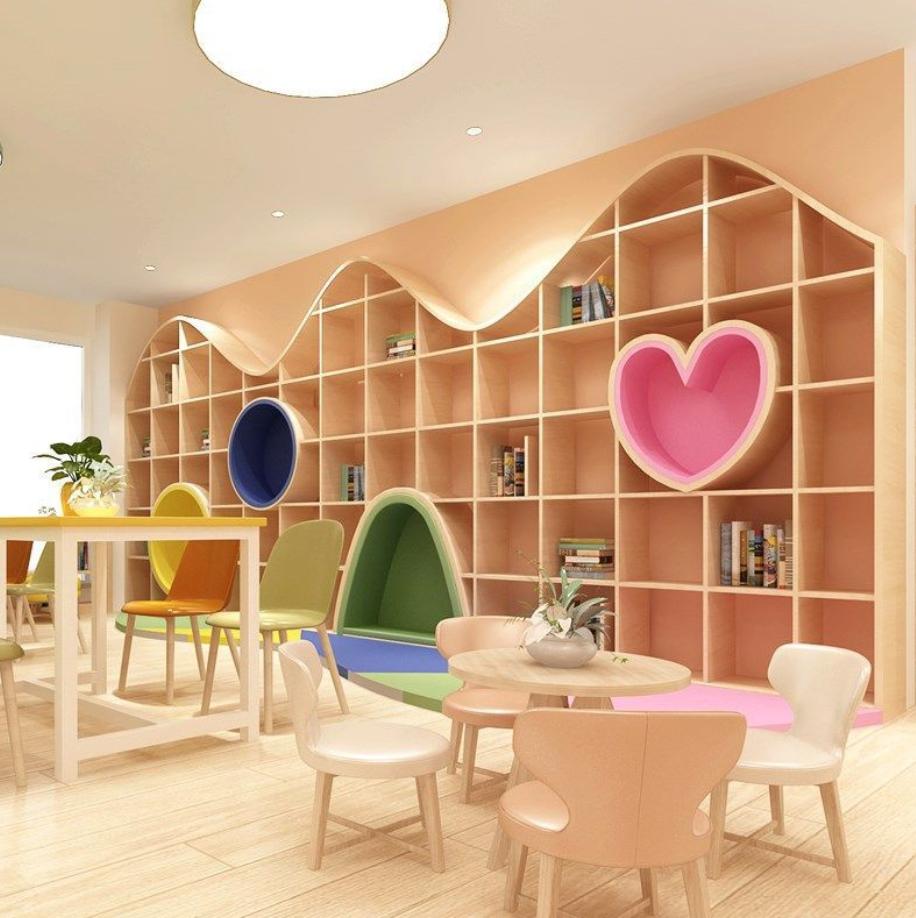 Kệ sách gỗ treo tường sáng tạo