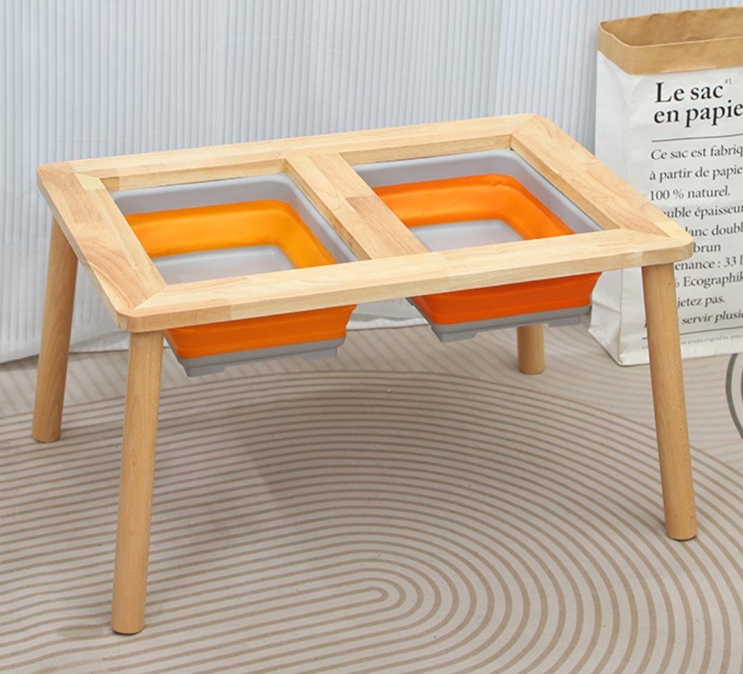 Bàn chơi cảm giác cát và nước bằng gỗ